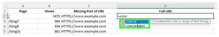 seo with excel