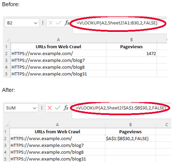 excel vlookup-seo